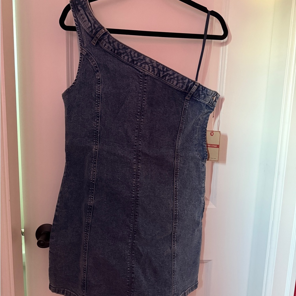 One-Shoulder Denim Dress